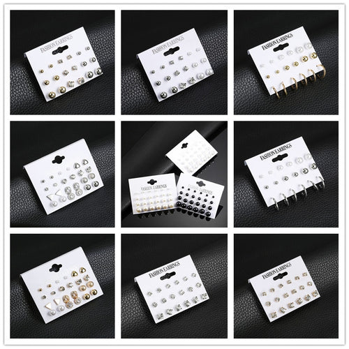 2019 New Hot Sell Small Stud Earrings Set For Women Girl Punk Stud Earrings Set Personality Party Jewelry Fashion Brincos