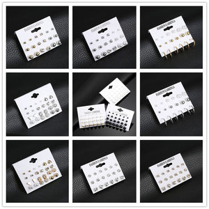 2019 New Hot Sell Small Stud Earrings Set For Women Girl Punk Stud Earrings Set Personality Party Jewelry Fashion Brincos