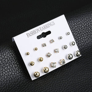 2019 New Hot Sell Small Stud Earrings Set For Women Girl Punk Stud Earrings Set Personality Party Jewelry Fashion Brincos