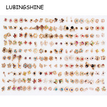Load image into Gallery viewer, 100 &amp; 36 Pairs Women Acrylic Crystal Small Stud Earrings Sets Girl Child Heart Star Animal Moon Crown Earring Jewelry