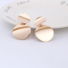 Load image into Gallery viewer, 2019 Fashion Non Pierced Clip On Earrings Gold Black Metal Round Disc Statement Ear Clips for Women Bijoux Brincos Party Gift